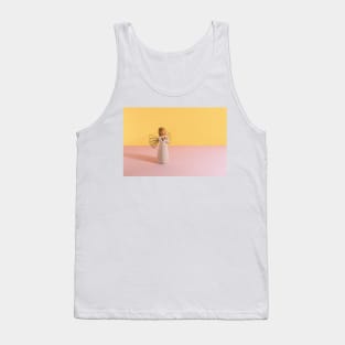 Angel on a Yellow and Pink Background Tank Top